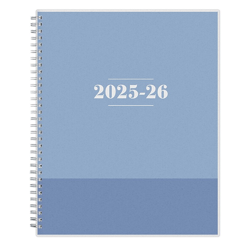 2025-2026 Blue Sky Colorblock 8.5" x 11" Academic Year Weekly & Monthly Planner, Plastic Cover, Blue (156066-A26) image 1