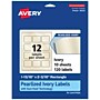 Avery Pearlized Ivory Rectangle Multipurpose Labels, 1-13/16" x 2-3/16", Ivory, 120/Pack (94233)~#|#~362B4D25-1812-4B2E-A196A36388E425D0_sc7