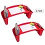 Mind Reader 10.75" x 22.25" Plastic Kids' Lap Desk Activity Tray, Red, 2/Pack (2KIDLAP-RED)~#|#~362B5372-97DD-4587-8D52F2AC98EA9B34_sc7