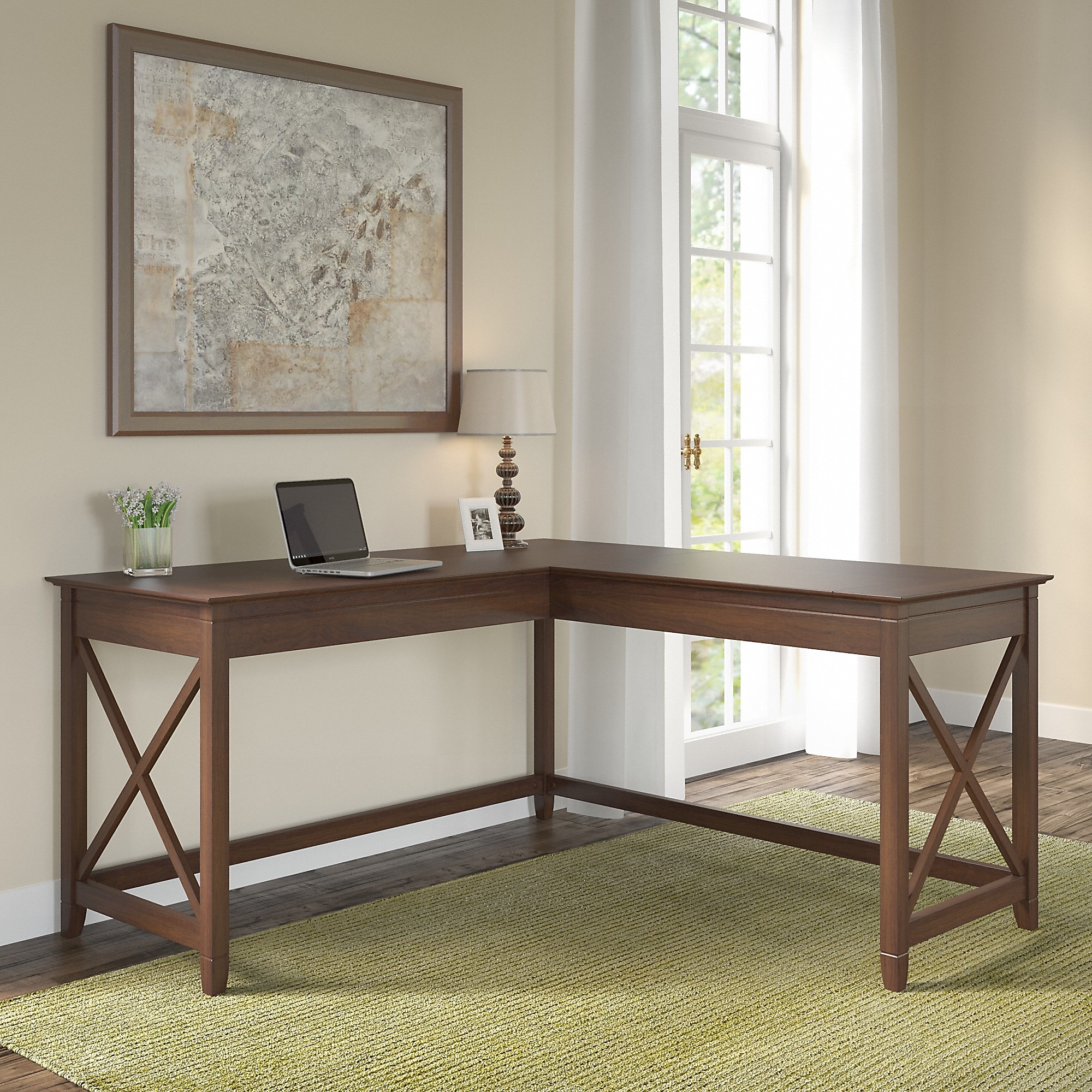 Bush Furniture Key West 60″W L Shaped Desk, Bing Cherry (KWD160BC-03) Sansujyuku sansujyuku.com