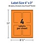 Avery Laser/Inkjet Multipurpose Rectangle Labels, 4" x 3", Bright Orange, 80/Pack (94252)~#|#~36311BE8-EE88-4FA1-B035DA265E6CD513_sc7