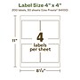 Avery EcoFriendly Laser/Inkjet Square Multipurpose Labels, 4" x 4", White, 200/Box (94100)~#|#~3635C0C9-7B46-4BA7-95CF27180229A62E_sc7