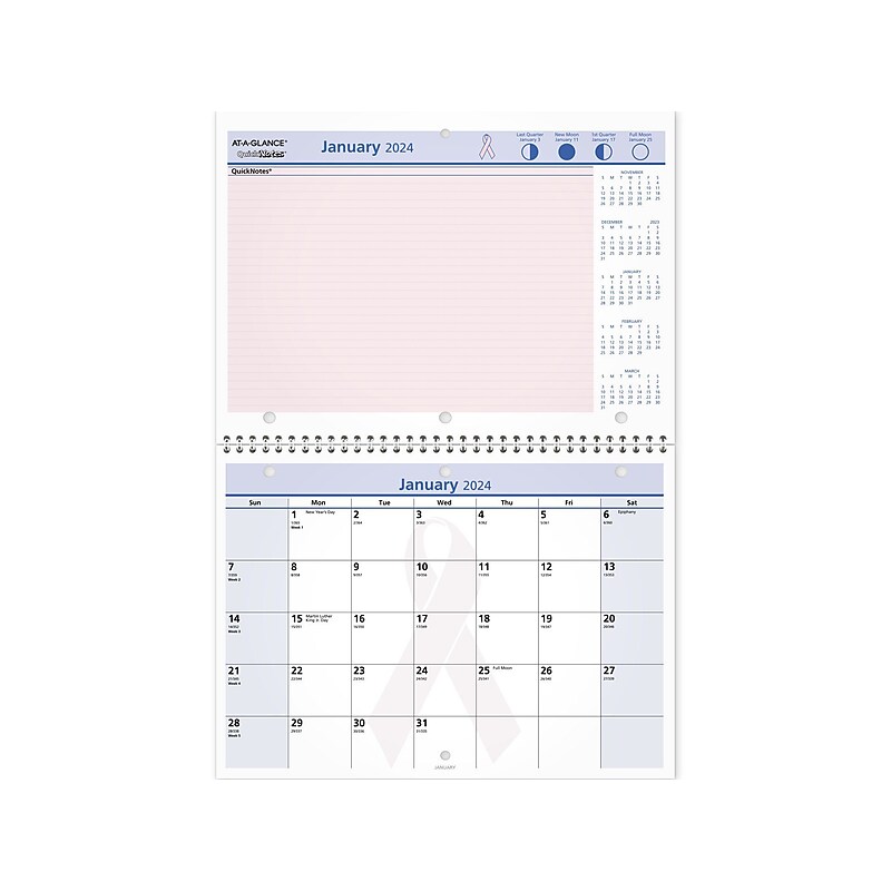 2024 AT-A-GLANCE QuickNotes City of Hope 11 x 8" Monthly Wall Calendar (PMPN50-28-24) image 1