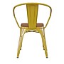 Flash Furniture Luna Indoor-Outdoor Chair with Arms, Yellow with Teak Seat (CH31270YLPL1T)~#|#~36374E55-C68D-4AFA-AA2DCD47F4D17750_sc7