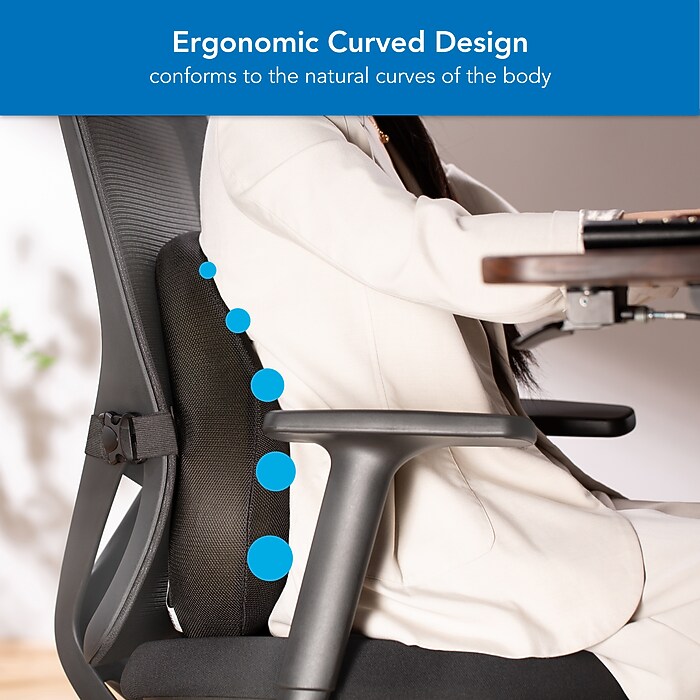 Mount-It! Ergo Collection Memory Foam Curved Back Support, Black