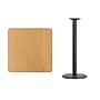 Flash Furniture 30" Square Laminate Table Top with 18'' Round Bar-Height Table Base, Natural (XUNT3030TR18B)~#|#~3639F93E-273B-464F-84B8F16C44C4AD9B_sc7