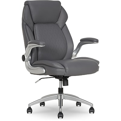 Serta Quinten Ergonomic Faux Leather Executive Chair, Gray (52959-GRY) Simolary simolary.com