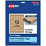 Avery 2" x 2"  Blank Price & Merchandise Tags, Kraft Brown, 120/Carton (95316-KMT10)~#|#~363EAE69-C59A-41DA-8EA192A894EB6E99_sc7