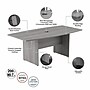 Bush Business Furniture 96W x 42D Boat Shaped Conference Table with Wood Base, Platinum Gray (99TB9642PGK)~#|#~3642668F-DE09-448E-81D14F5A9B3A1384_sc7