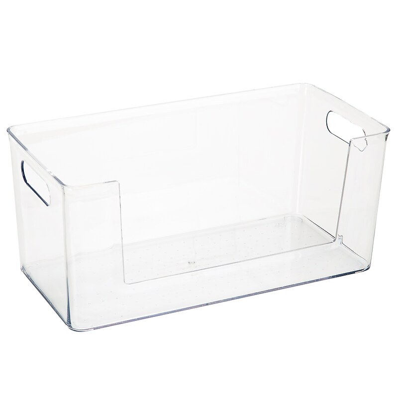 Simplify Small Plastic Storage Bin, 6.4" x 13" x 5.8", Clear (24051) image 1
