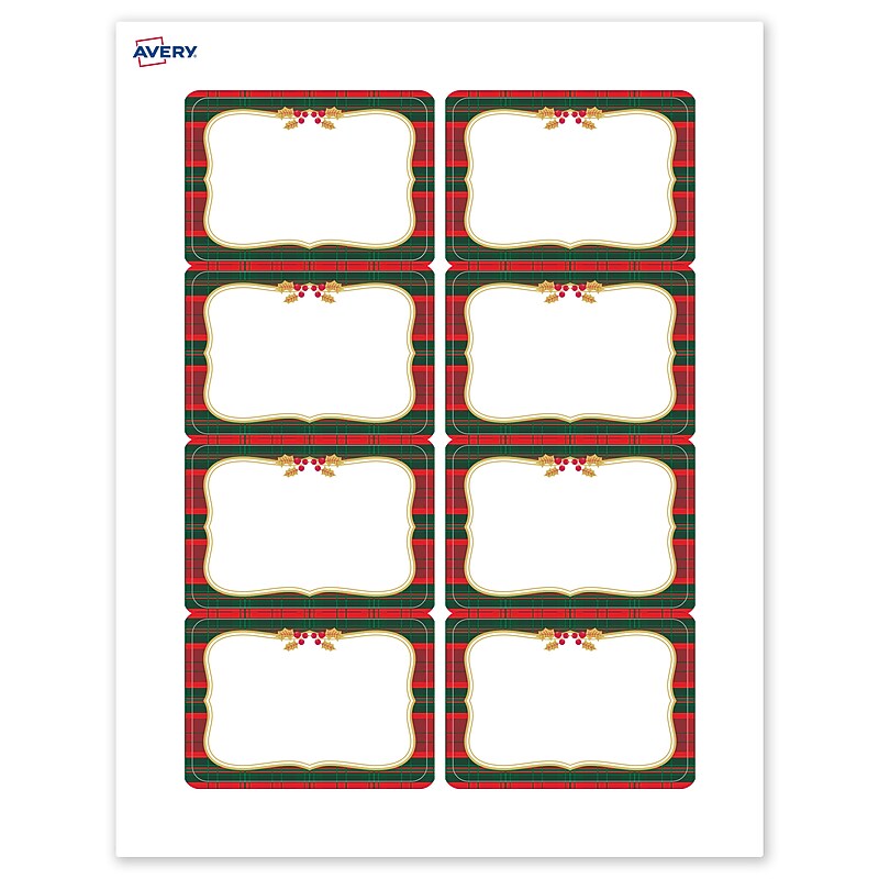 Avery Rectangle Multipurpose Labels, 2-1/3" x 3-3/8", White, 80/Pack (19479370514) image 1