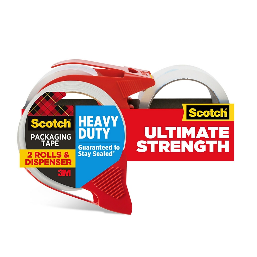 Scotch® Heavy-Duty shipping tape and dispenser, 2/pk