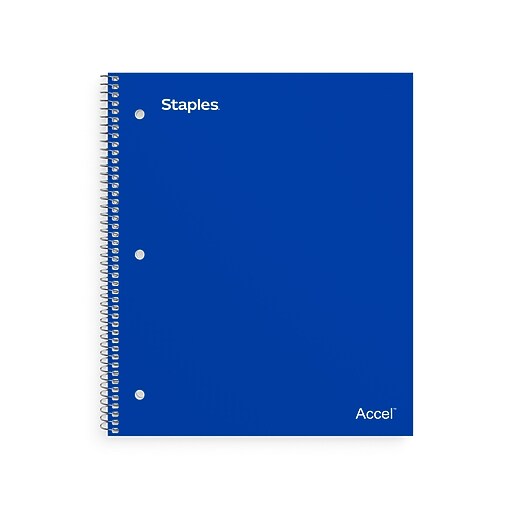 Staples Premium Poly 3-Subject Notebook, 8.5