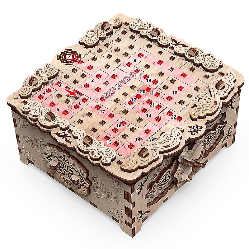 Mr.Playwood Secret Box Floral Fantasy 3D Wooden STEM Puzzle, 220 Pieces/Set (AVRAV1612304) image 1