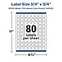 Avery Laser/Inkjet Square Waterproof Multipurpose Labels, 0.75"  x 0.75", White, 8000/Box (94102)~#|#~3661EEDB-7391-4552-9135A54DA821DCB3_sc7