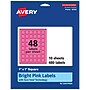 Avery Laser/Inkjet Square Multipurpose Labels, 1" x 1", Bright Pink, 480/Pack (94103)~#|#~36669703-0BB1-4F0B-B1CDFBE15801A2B8_sc7