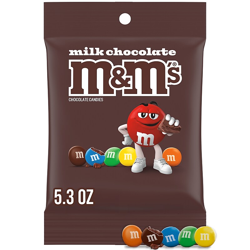 M&M'S Milk Chocolate Candy, 5.3 oz. Bag, 12/Pack (MMM01731) image 1
