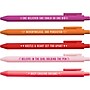 Baudville Retractable Gel Pens, Fine Point, Black Ink, 5/Pack (137176531)~#|#~36685F18-2849-4FB9-8ADE3F7D0AC73CFB_sc7