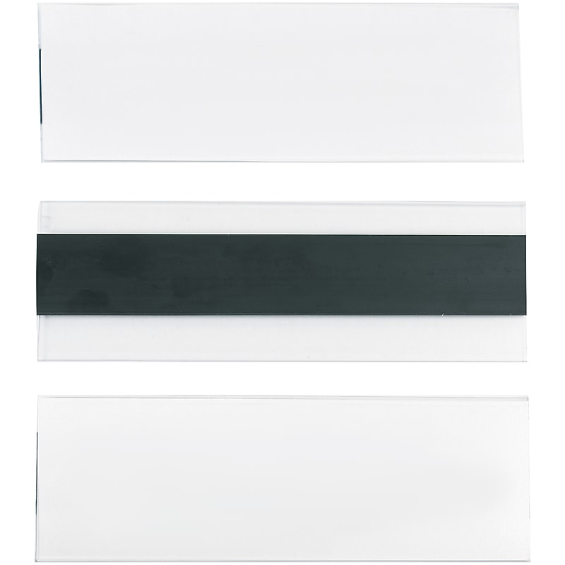 Hol-Dex Magnetic Plastic Label Holders, 2" x 6", Clear, 12/Carton (LH115) image 1
