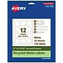 Avery EcoFriendly Laser/Inkjet Multipurpose Labels, 2" x 2-3/16", White, 120/Pack (94124)~#|#~366C6520-C01B-4B64-8D156273D31D8E27_sc7