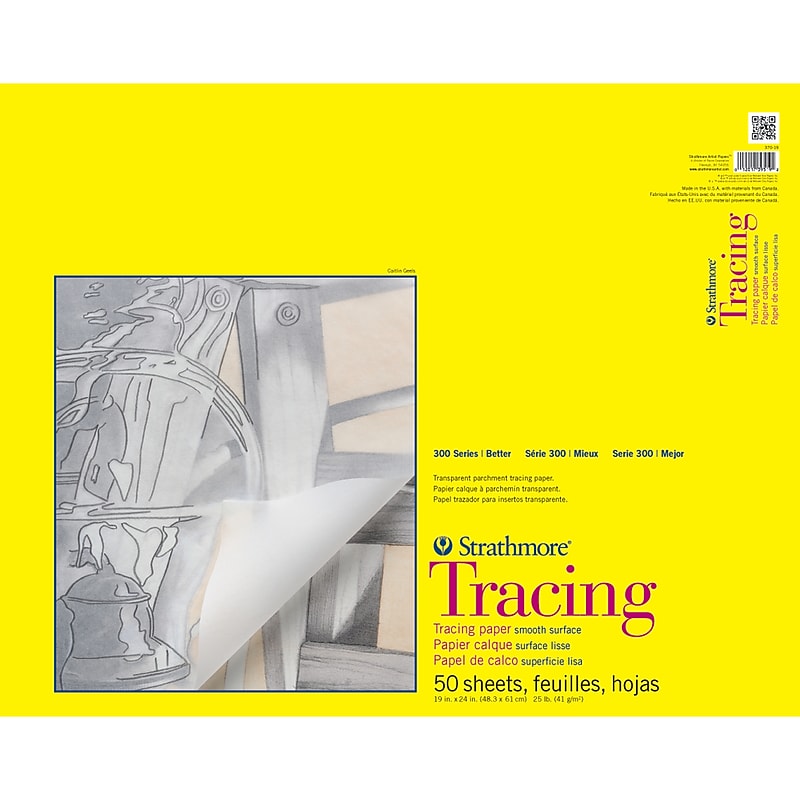 Strathmore 300 Series 19" x 24" Tape Bound Tracing Sketch Pad, 50 Sheets/Pad (STTP370191) image 1