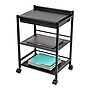 Mind Reader 3-Tier Metal Cart with Covered Compartment, Black (LGCART3T-BLK)~#|#~366EC58D-E50C-4288-BD3888EB1156A80D_sc7