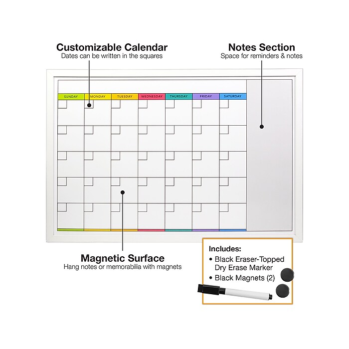ウォッシュボード Excello Global Products Magnetic Dry-Erase Calendar