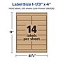 Avery Laser/Inkjet Rectangle Multipurpose Labels, 1-1/3" x 4", Kraft Brown, 1400 Labels/Box ( 94206)~#|#~3670F871-A929-47F2-9DE01110998FD058_sc7