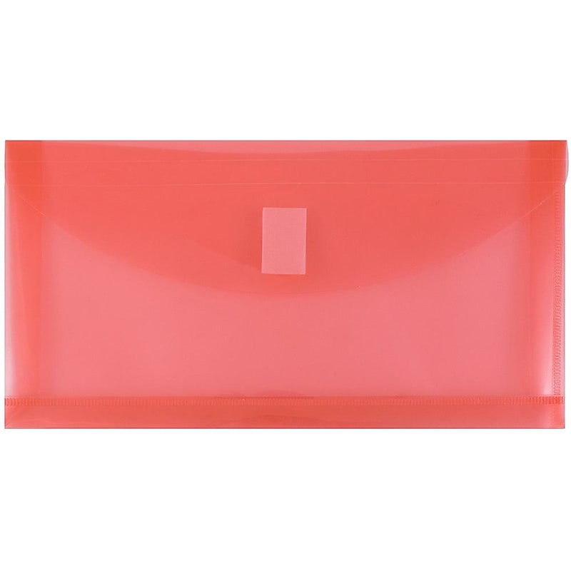 JAM Paper Premium Plastic Filing Envelope with Hook & Loop Closure, Red, 3/Pack (921V1REX3) image 1