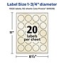 Avery Pearlized Ivory Circle Multipurpose Labels, 1.75" Dia., Ivory, 1000/Box (94509)~#|#~367C05AD-5522-4483-B001BF1FB13919A6_sc7