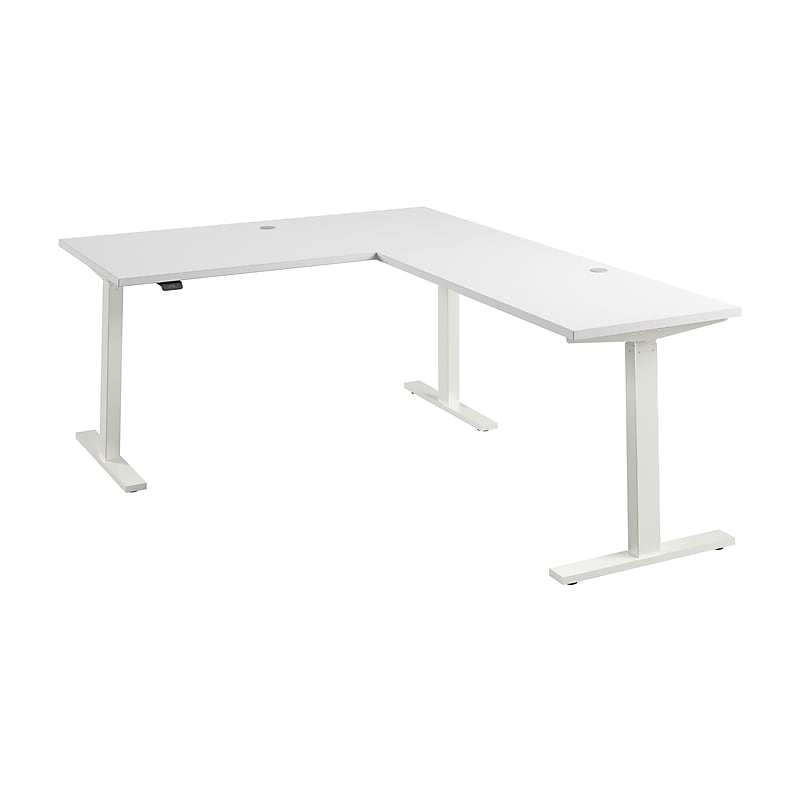 Bush Business Furniture Move 60 Series 60"W L Shaped Adjustable Standing Desk, White (M6SL6078WHWK) image 1