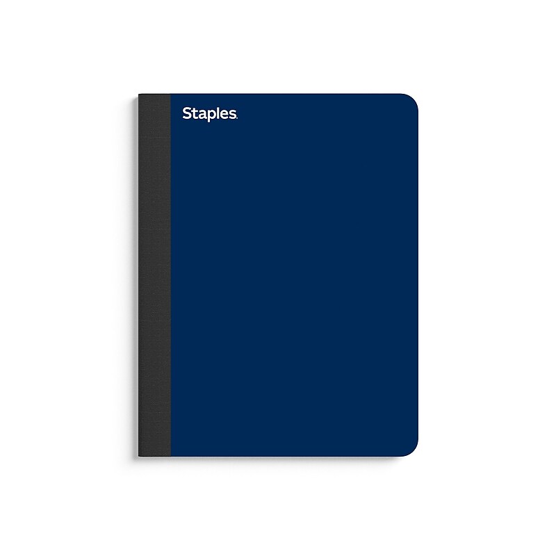 Staples Premium Composition Notebook, 7.5" x 9.75", College Ruled, 100 Sheets, Blue (ST58343) image 1