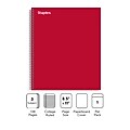 Staples® Premium 3-Subject Subject Notebooks, 8.5" x 11", College Ruled, 150 Sheets, Red (TR58361M-CC)