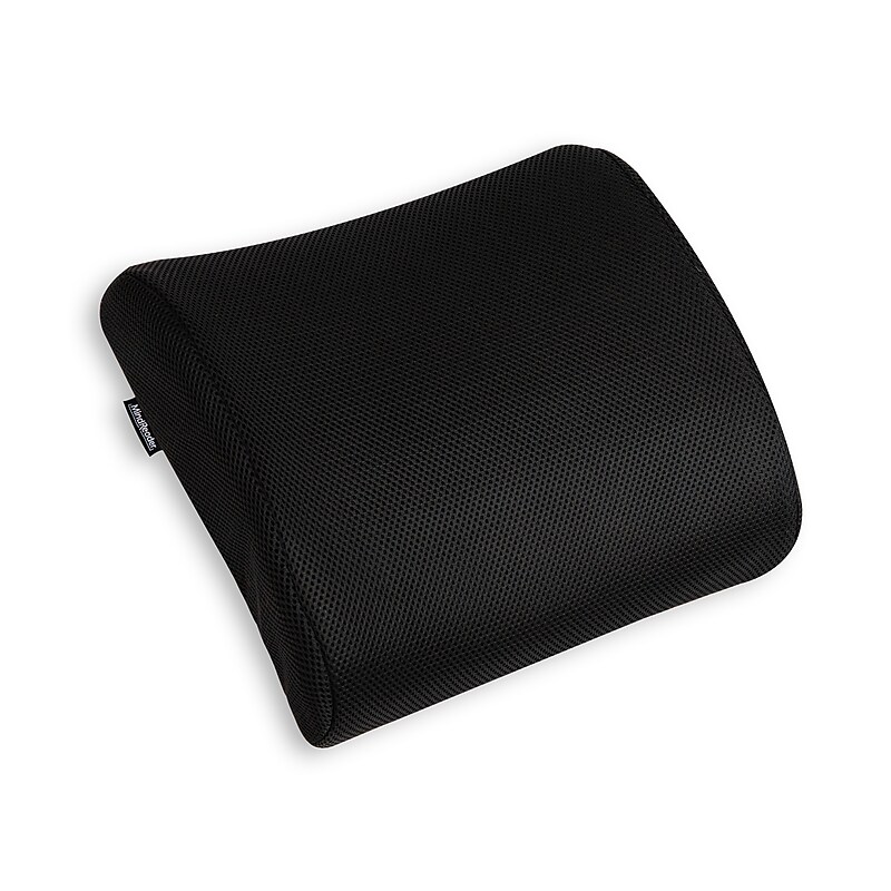 Mind Reader Memory Foam Ergonomic Lower Back Cushion Office Chair Support, Black (BACKFOAM-BLK) image 1