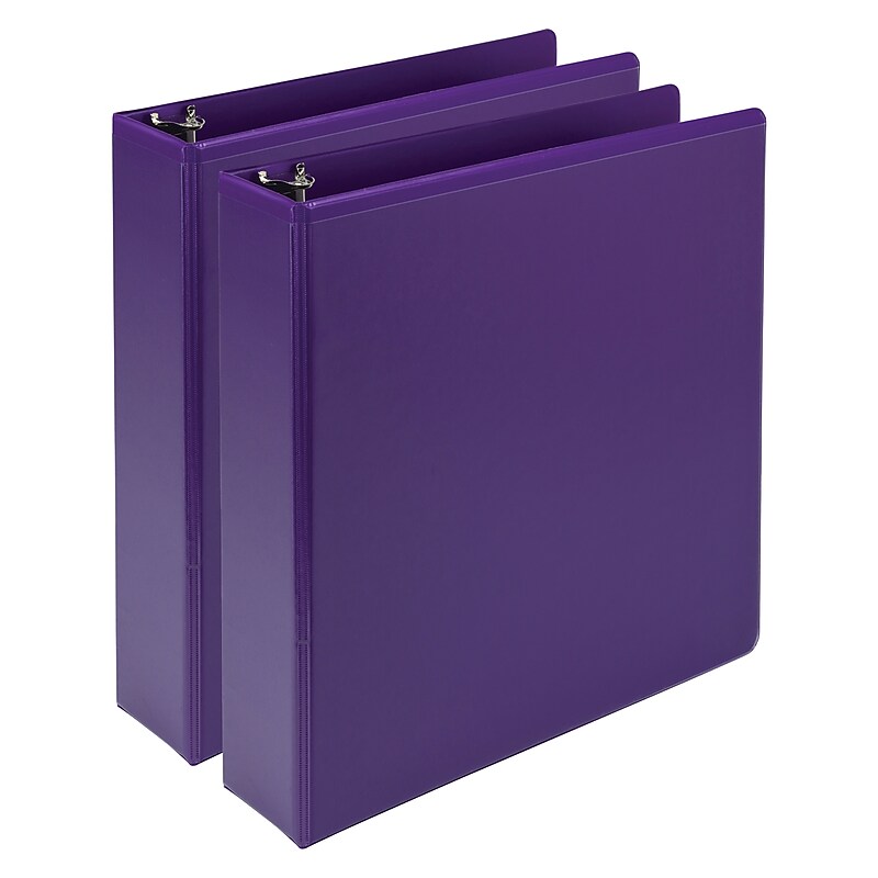 Samsill Earth's Choice Plant-Based 2" View Binders,  3-Ring , Made in USA, Purple, 2/Pack (SAMU86608) image 1
