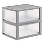 Iris Stackable Storage Drawer, Gray, 2/Pack (500256)~#|#~369ABA62-DBCC-42EA-BED353A0DAD25CE7_sc7