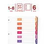 Staples Customizable Table of Contents Numeric Dividers, 8-Tabs, 6 Sets, Multicolor (ST62969)~#|#~36A1C1B9-FCFC-4D0D-9E3648808875AA6B_sc7