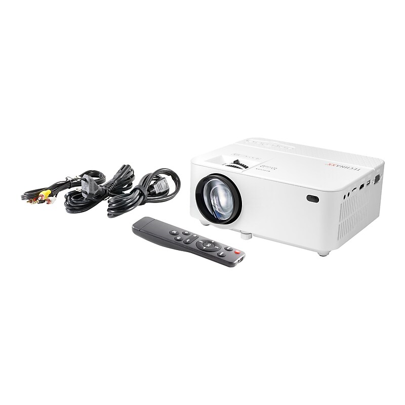 Technaxx Mini FullHD LED Beamer TX-113 Portable LCD Business Projector, White (4781) image 1