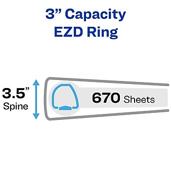 Avery Heavy Duty 3" 3-Ring View Binders, D-Ring, Black, 4/Pack (79693CT)