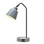 Simple Designs Sleek Essentials LED Desk Lamp, 16", with USB Ports, Gray (LD1071-GRY)~#|#~36AD8101-8A48-49FE-BA27B1CD1F6E909D_sc7