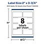 Avery Laser/Inkjet Rectangle Multipurpose Labels, 3.75"  x 2", Glossy White, 400/Box (94240)~#|#~36AE7C21-988A-44BB-BF9B0DAECDA5C3EF_sc7