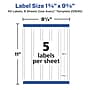 Avery Waterproof Laser/ Inkjet Wraparound Labels, 1.25" x 9.75", White, 40 Labels/Pack (22845)~#|#~36AFE7D3-347F-4D99-B7B03E6050EB1BDF_sc7