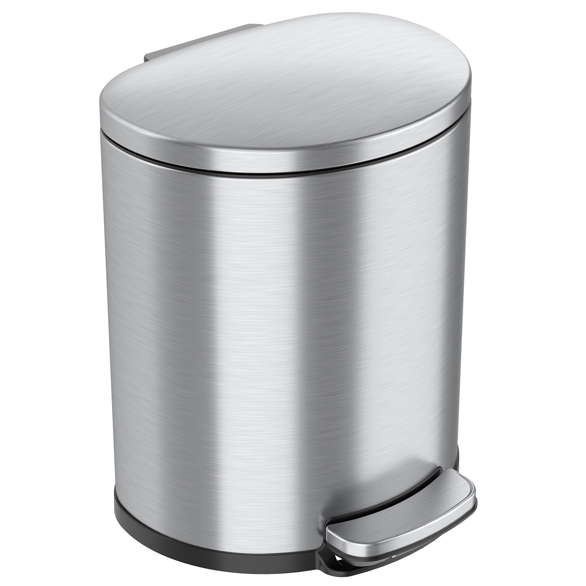 iTouchless SoftStep Semi-Round Stainless Steel Step Trash Can with Hinged Lid, 5.02 Gallon (IP05DSS) Sansujyuku sansujyuku.com