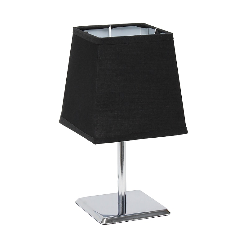 Creekwood Home Square Chrome 9.65" LED Table Lamp, Black (CWT-1013-BK) image 1