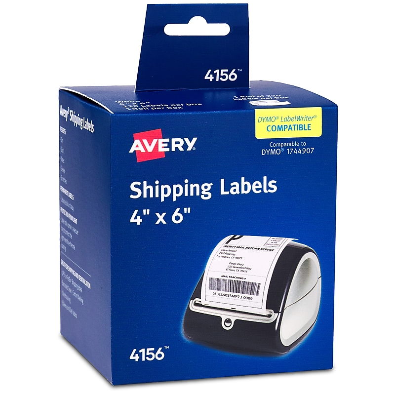 Avery Thermal Shipping Labels, 4" x 6", Matte White, 220 Labels/Roll (4156) image 1