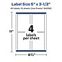Avery Laser/Inkjet Multipurpose Labels, White, 4 Labels/Sheet, 10 Sheets/Pack (94256-WMF10)~#|#~36C38618-0F1B-41DD-813EDE0E1D7C1519_sc7