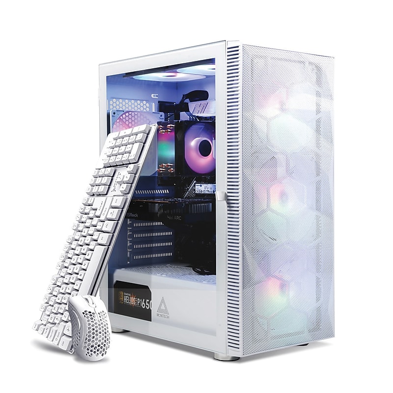 Skytech Gaming Storm Desktop Computer, AMD Ryzen 5 5600G, 16GB RAM, 1TB SSD, Intel Arc A380 6GB Graphics, Windows 11, White image 1