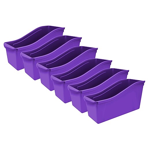 Storex Plastic Large Book Bins, 14.3