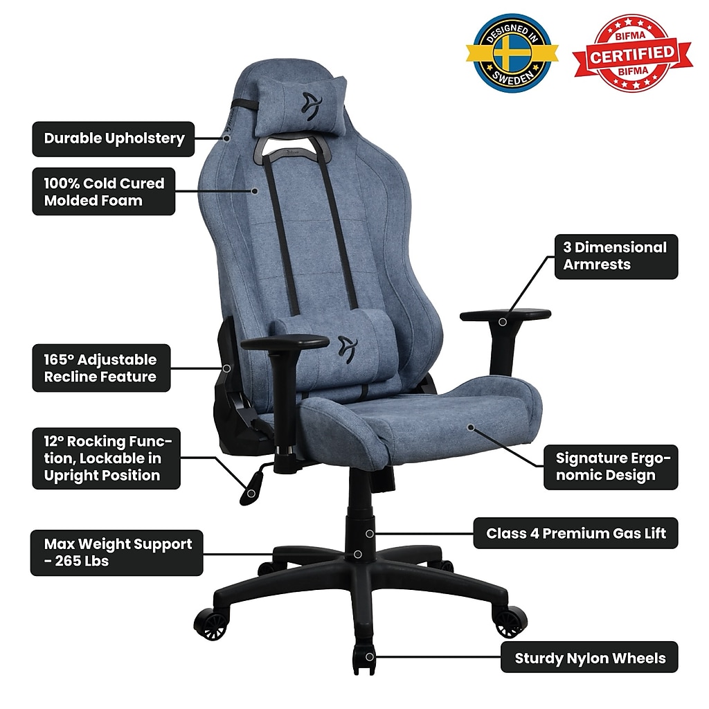 Product feature diagram of Arozzi Torretta chair