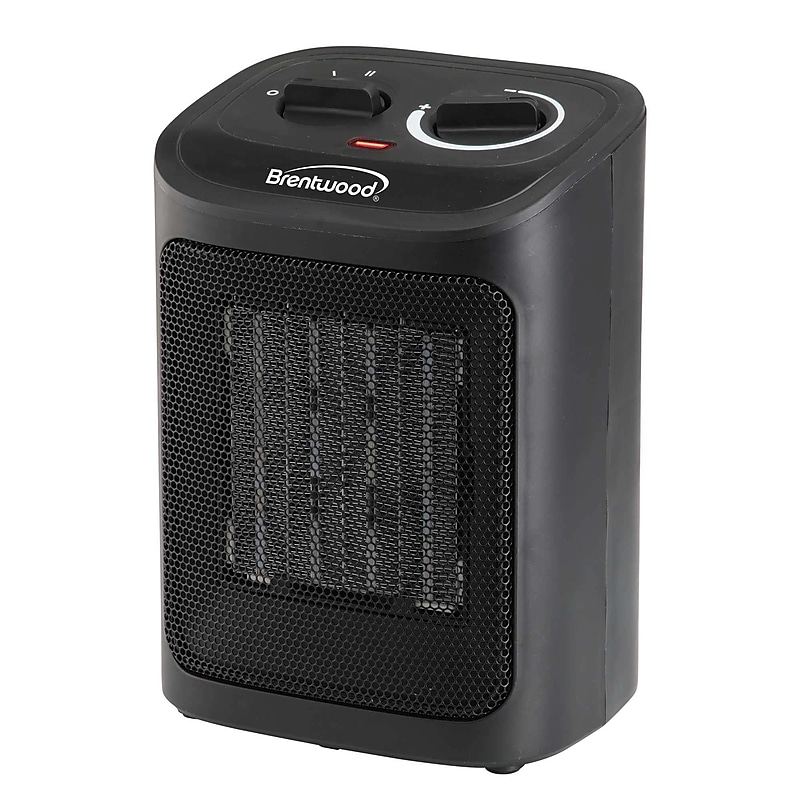Brentwood 1500-Watt 5000 BTU Portable Ceramic Electric Heater and Fan, Black (H-C1603BK) image 1